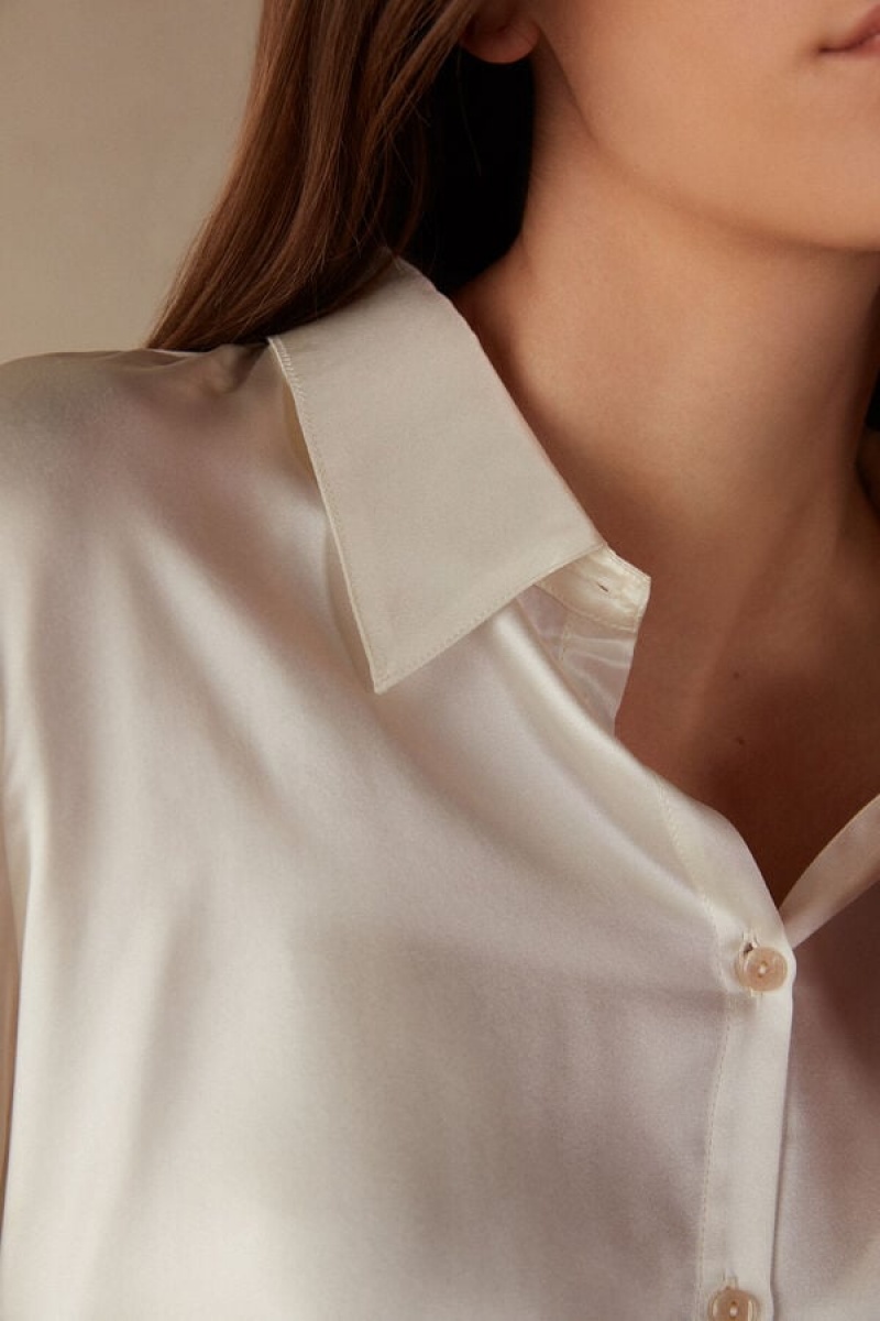 White Intimissimi Silk Shirt | XCAGW41438